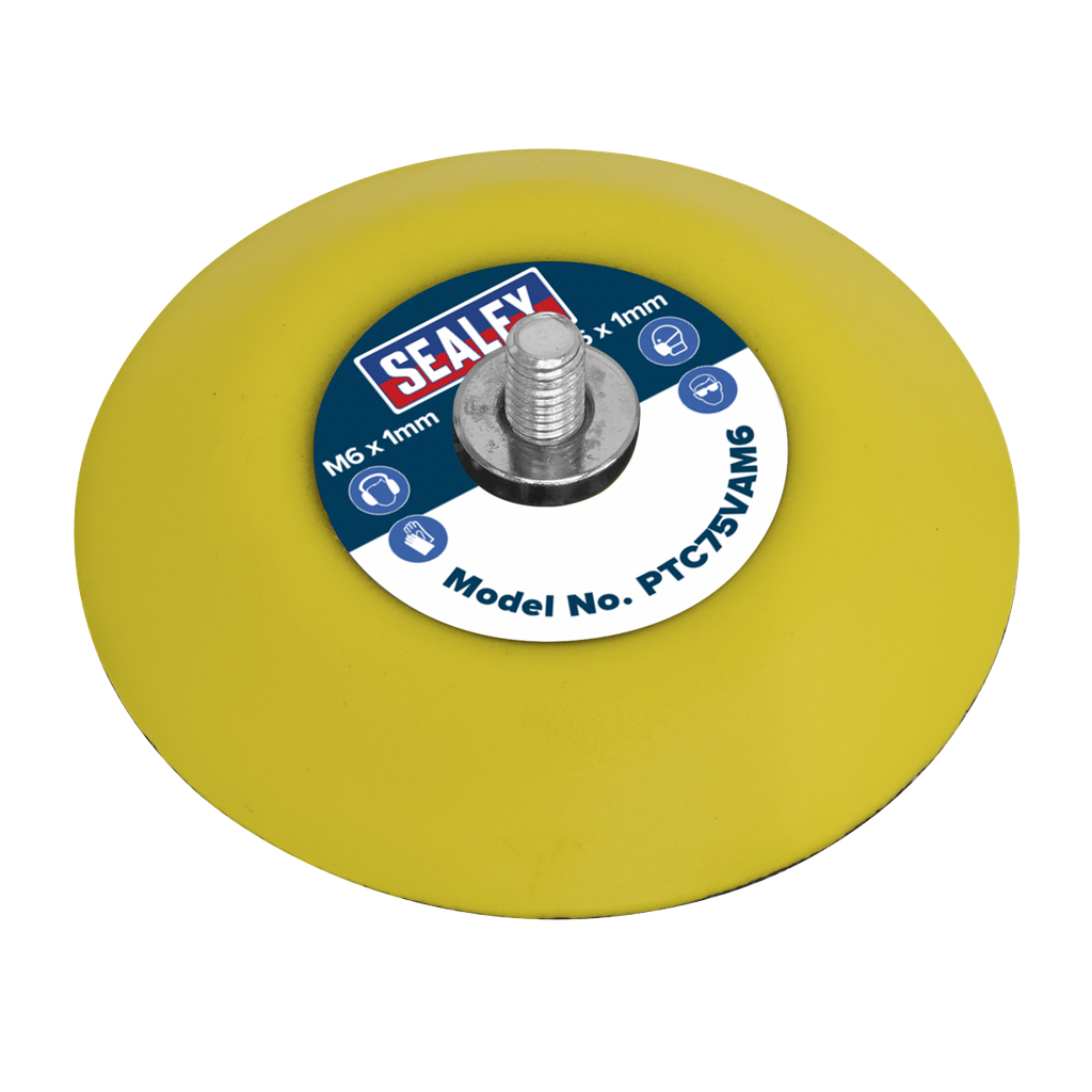 Sealey 71mm Hook-and-Loop Backing Pad M6 x 1mm