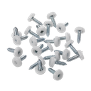 Sealey Numberplate Screw with Plastic Enclosed Head 4.8 x 18mm, White - Pack of 50
