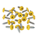 Sealey Numberplate Screw with Plastic Enclosed Head 4.8 x 18mm, Yellow - Pack of 50