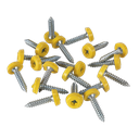 Numberplate Screw with Plastic Enclosed Head 4.8 x 24mm, Yellow - Pack of 50