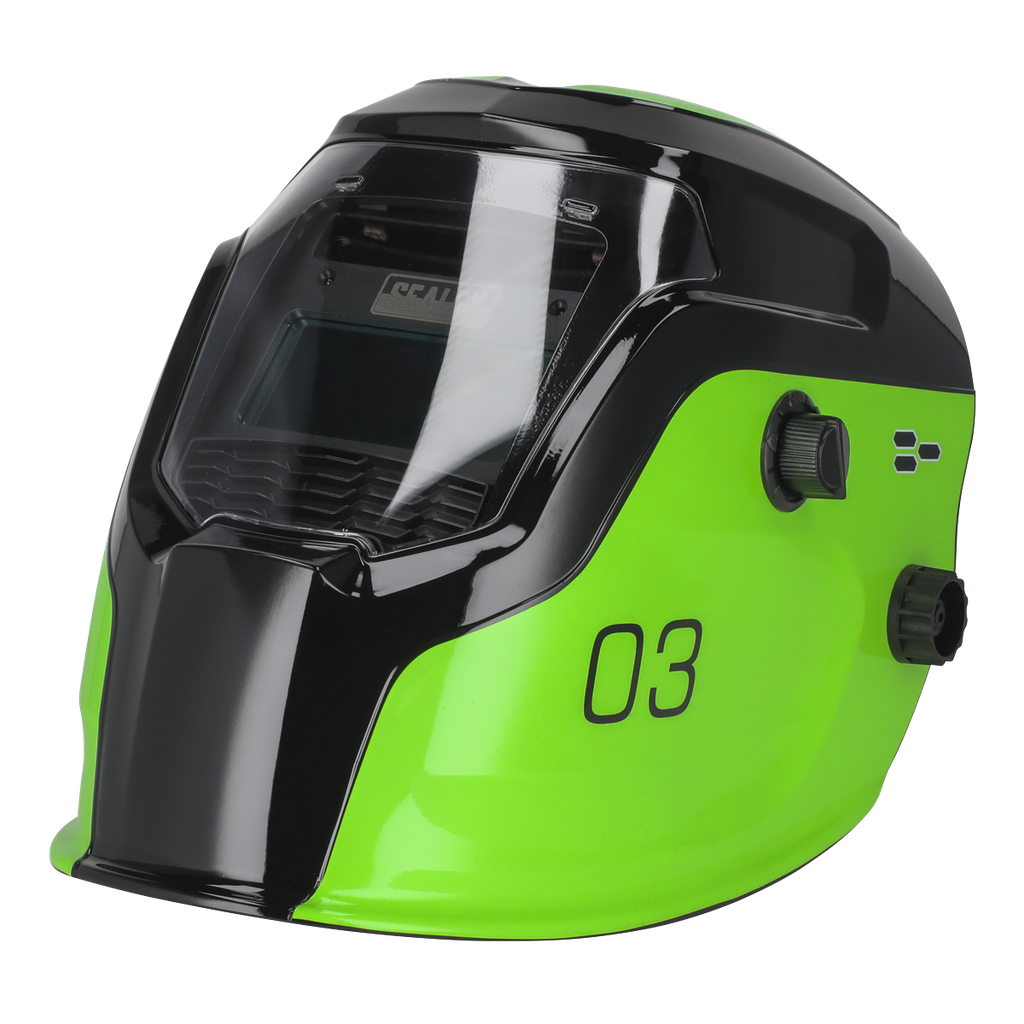 Sealey Auto Darkening Welding Helmet Shade 9-13 - Green