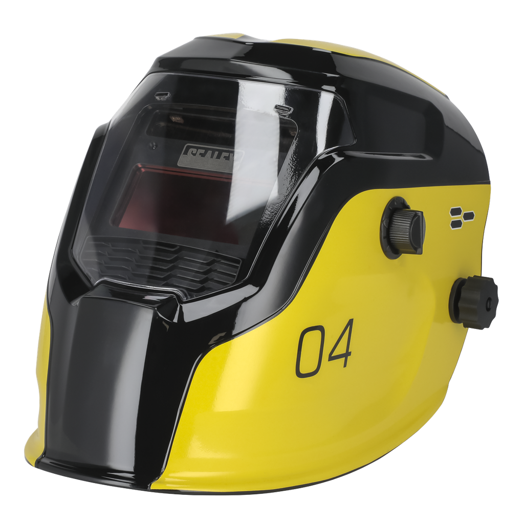 Auto Darkening Welding Helmet Shade 9-13 - Yellow