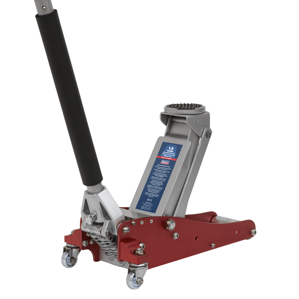 Sealey Aluminium/Steel Trolley Jack with Rocket Lift 1.5 Tonne