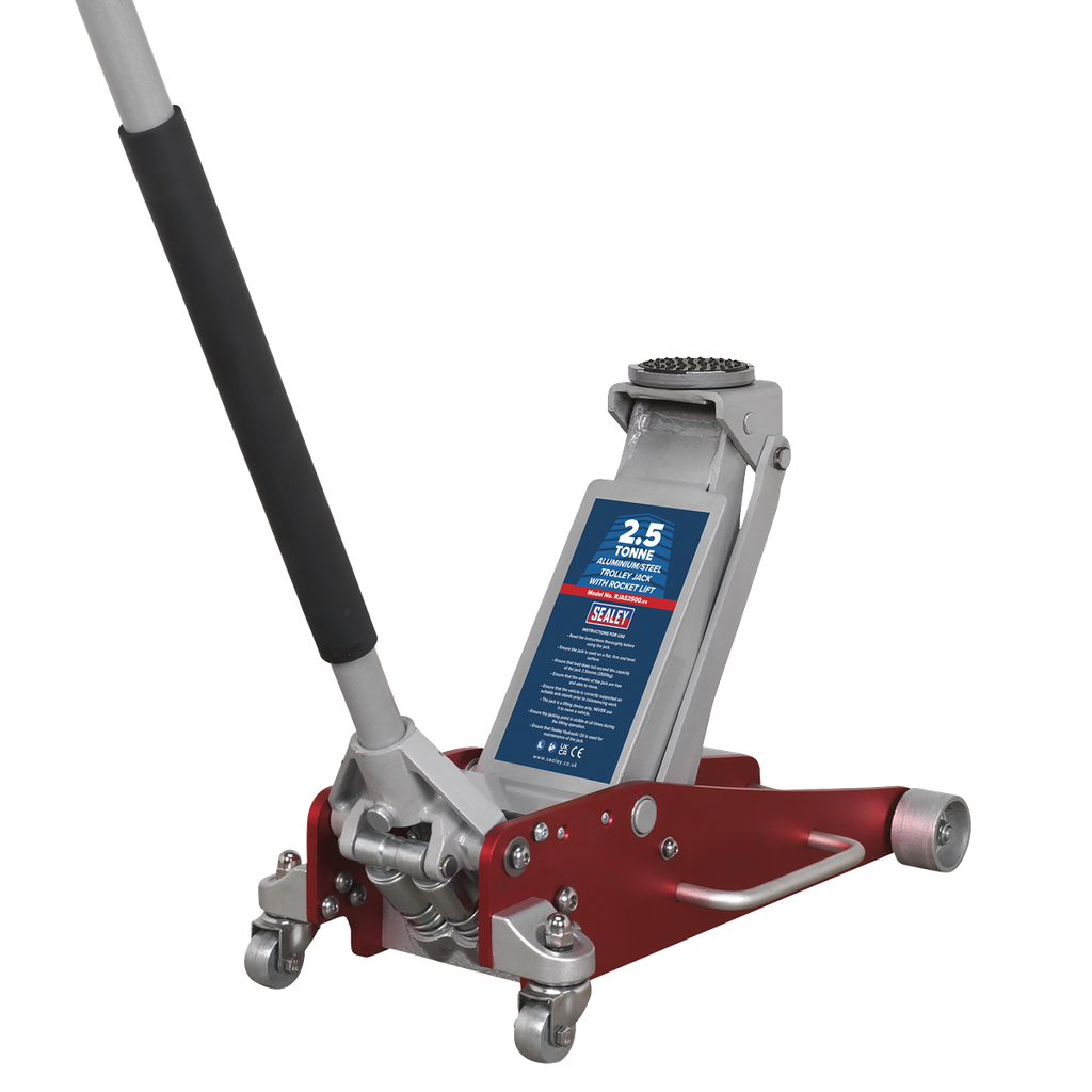 Sealey Aluminium/Steel Trolley Jack with Rocket Lift 2.5 Tonne