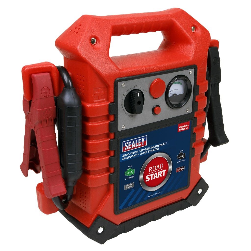 Sealey RoadStart® 12/24V Emergency Jump Starter 3000/1500 Peak Amps