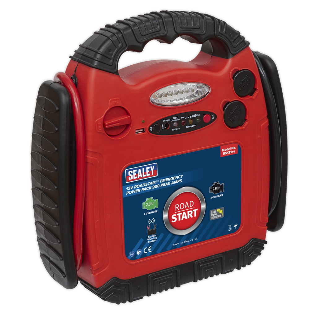 RoadStart® 12V Emergency Jump Starter 900 Peak Amps