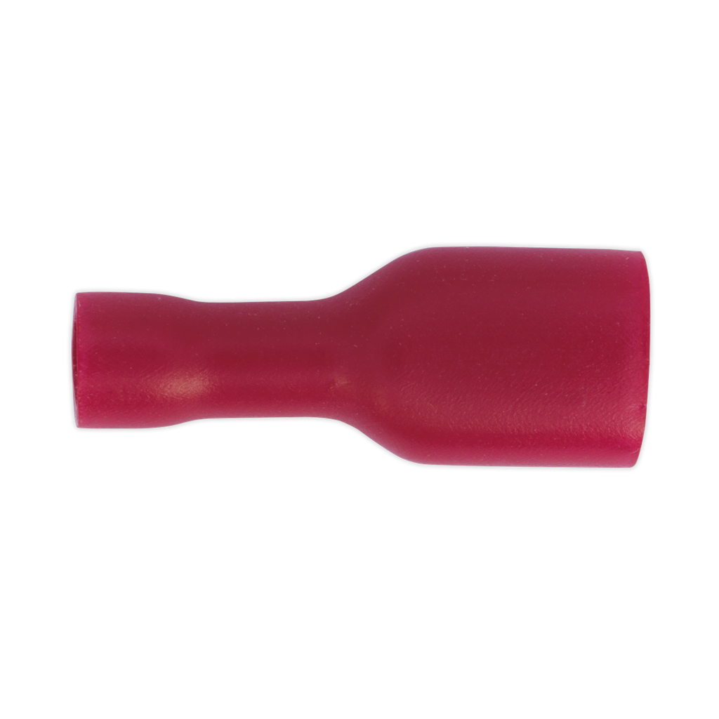 Sealey Fully Insulated Female Terminal 6.3mm, Red - Pack of 100