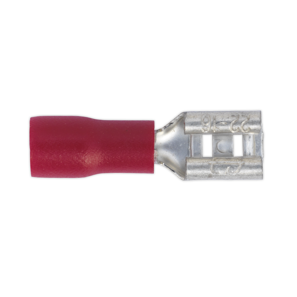 Push-On Female Terminal 4.8mm, Red - Pack of 100