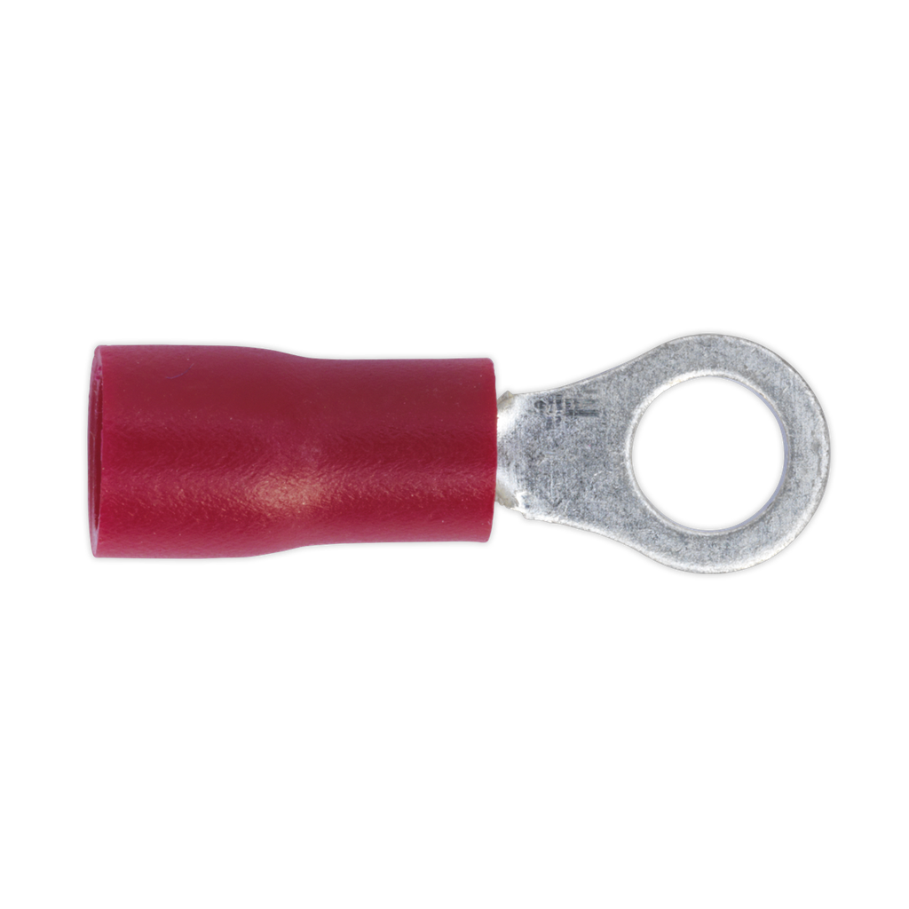 Sealey Easy-Entry Ring Terminal 4.3mm (4BA), Red - Pack of 100