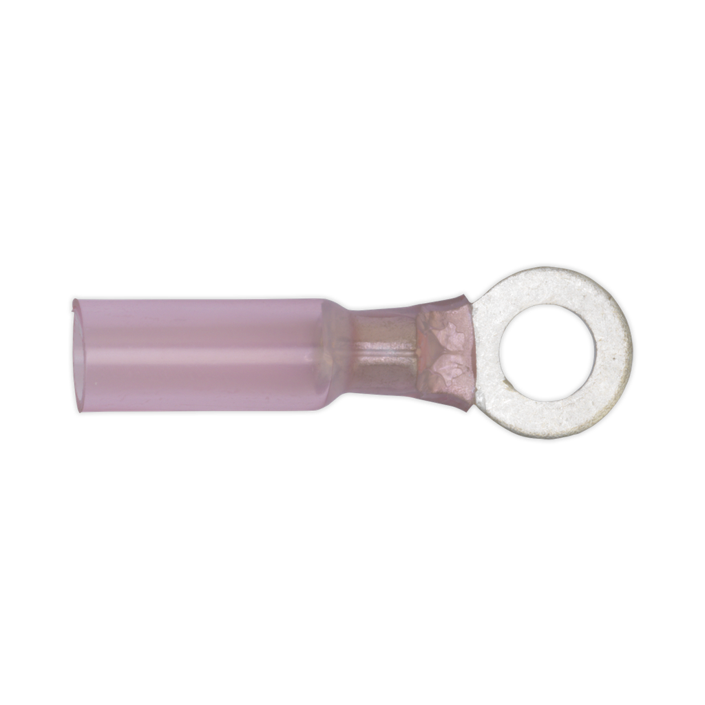 Heat Shrink Ring Terminal 6.4mm, Red - Pack of 25