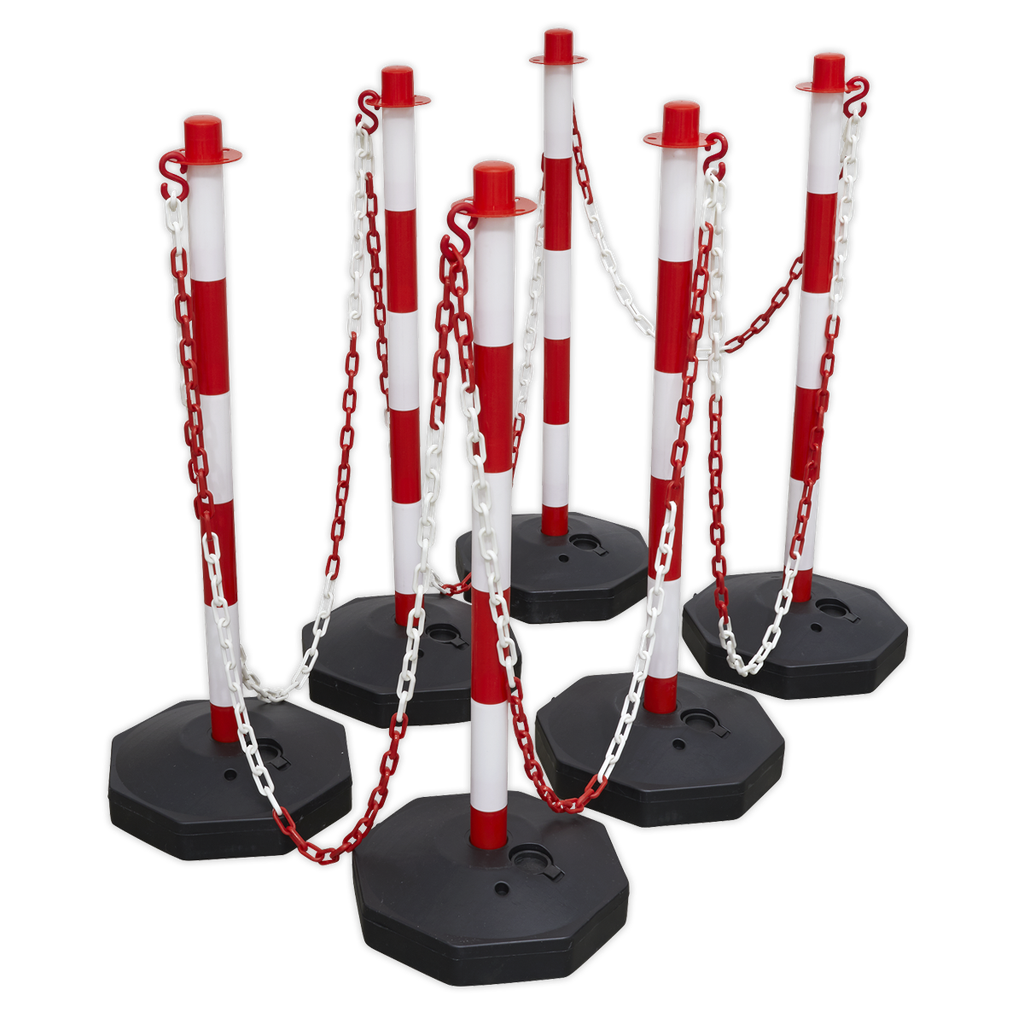 Sealey Post & Chain Kit 25m - Red/White