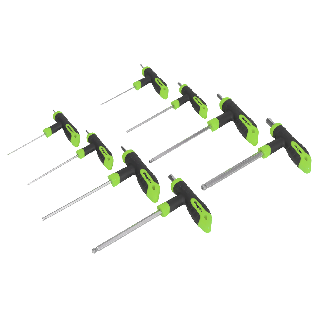 Siegen T-Handle Ball-End Hex Key Set 8pc