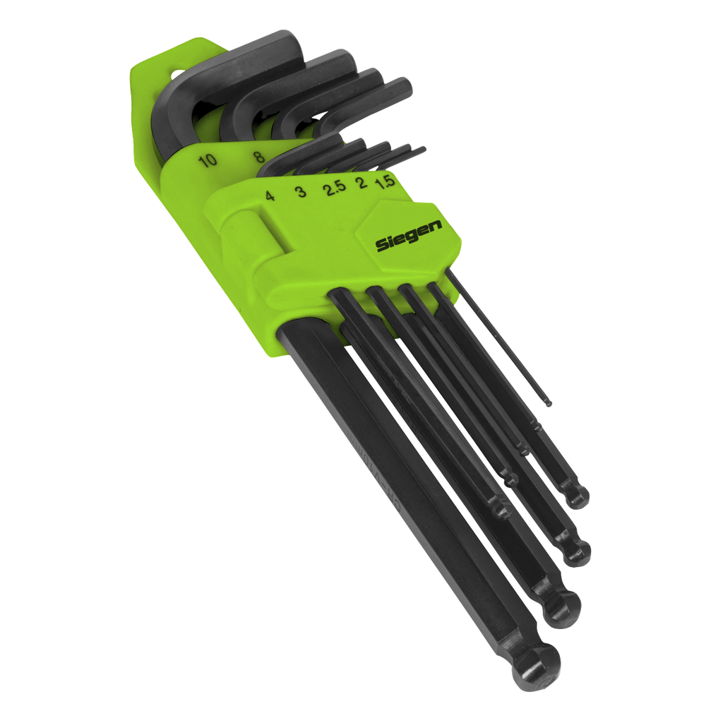 Sealey Siegen Long Ball-End Hex Key Set 9pc
