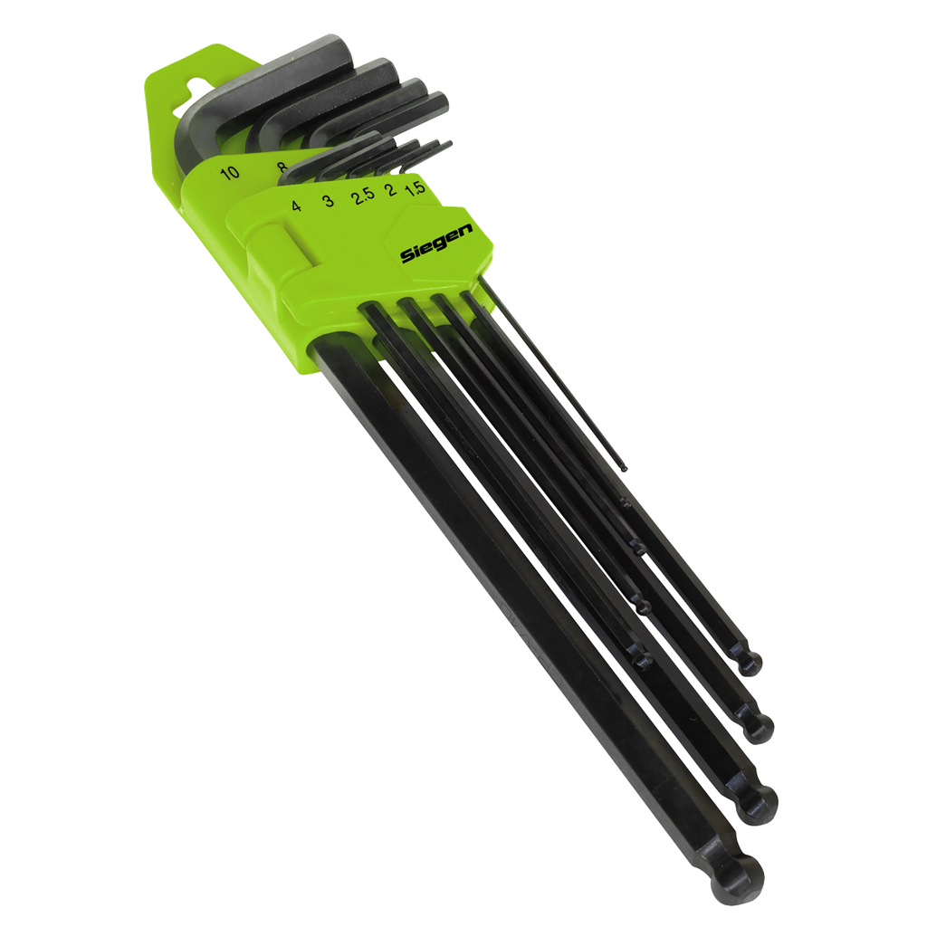 Siegen Extra-Long Ball-End Hex Key Set 9pc