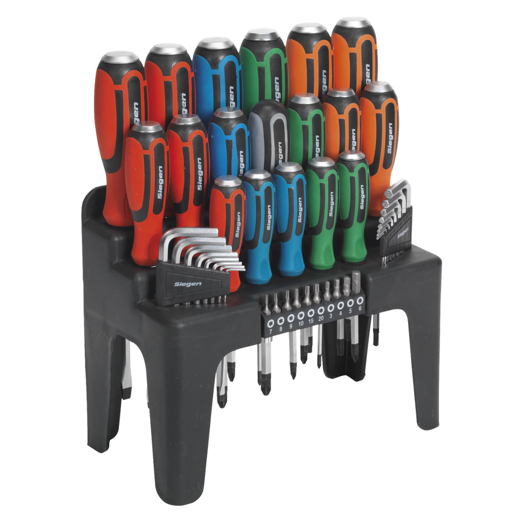 Sealey Siegen Hammer-Thru Screwdriver, Hex Key & Bit Set 44pc