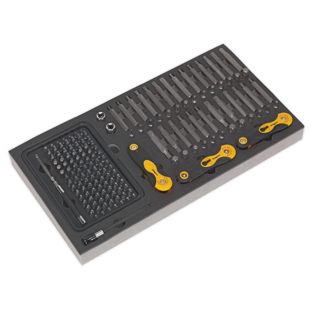 Sealey Siegen Specialised Bit Set & Folding Hex Keys with Tool Tray 192pc