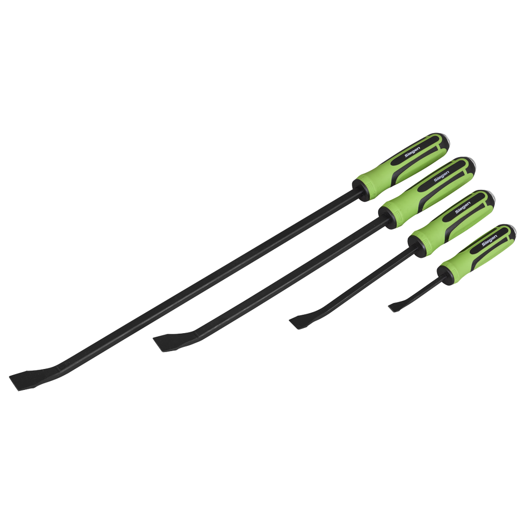 Siegen Heavy-Duty Angled Pry Bar Set with Hammer Cap 4pc