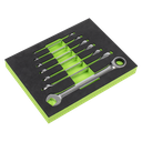 Siegen Combination Ratchet Spanner Set with Tool Tray 7pc