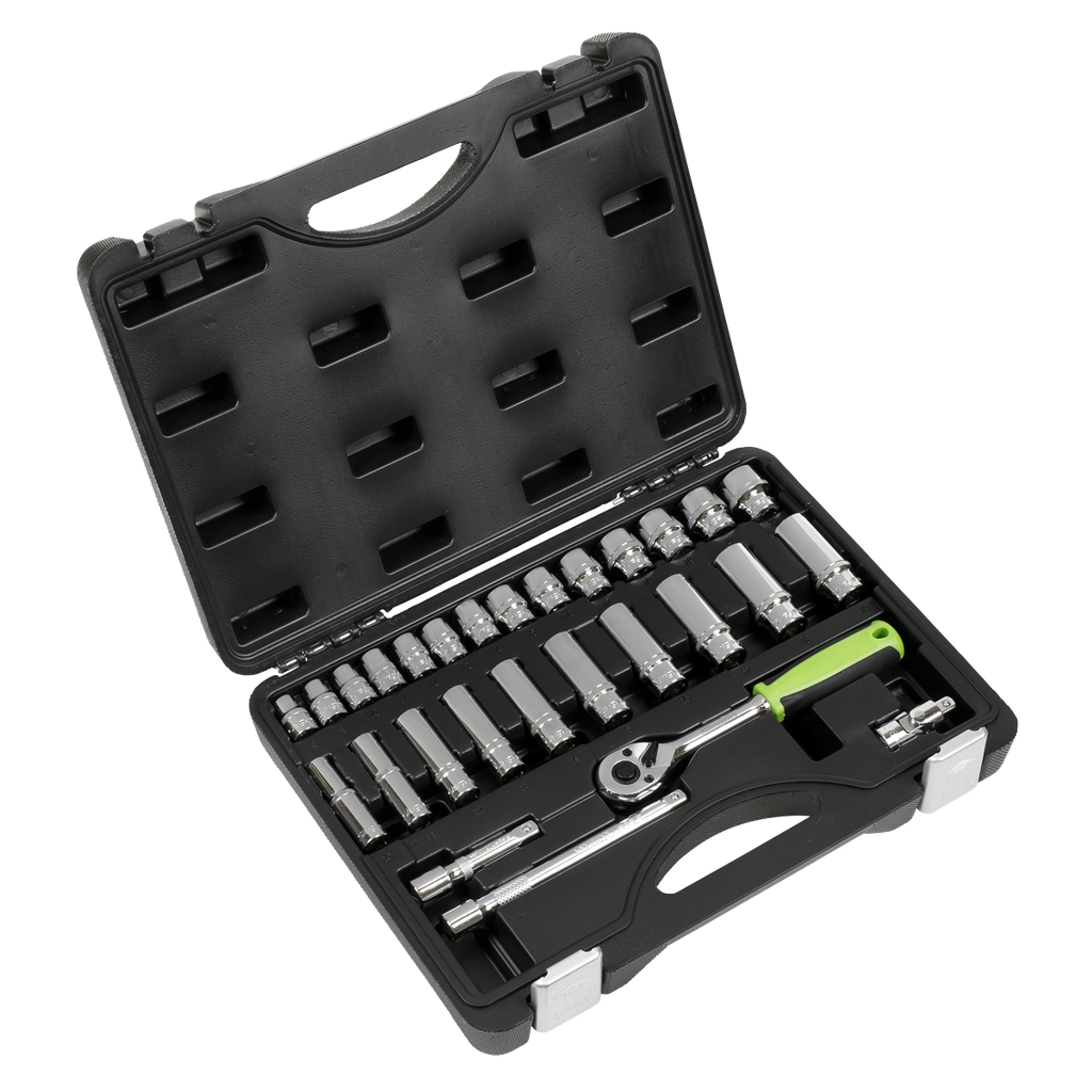 Siegen Socket Set 3/8"Sq Drive 28pc