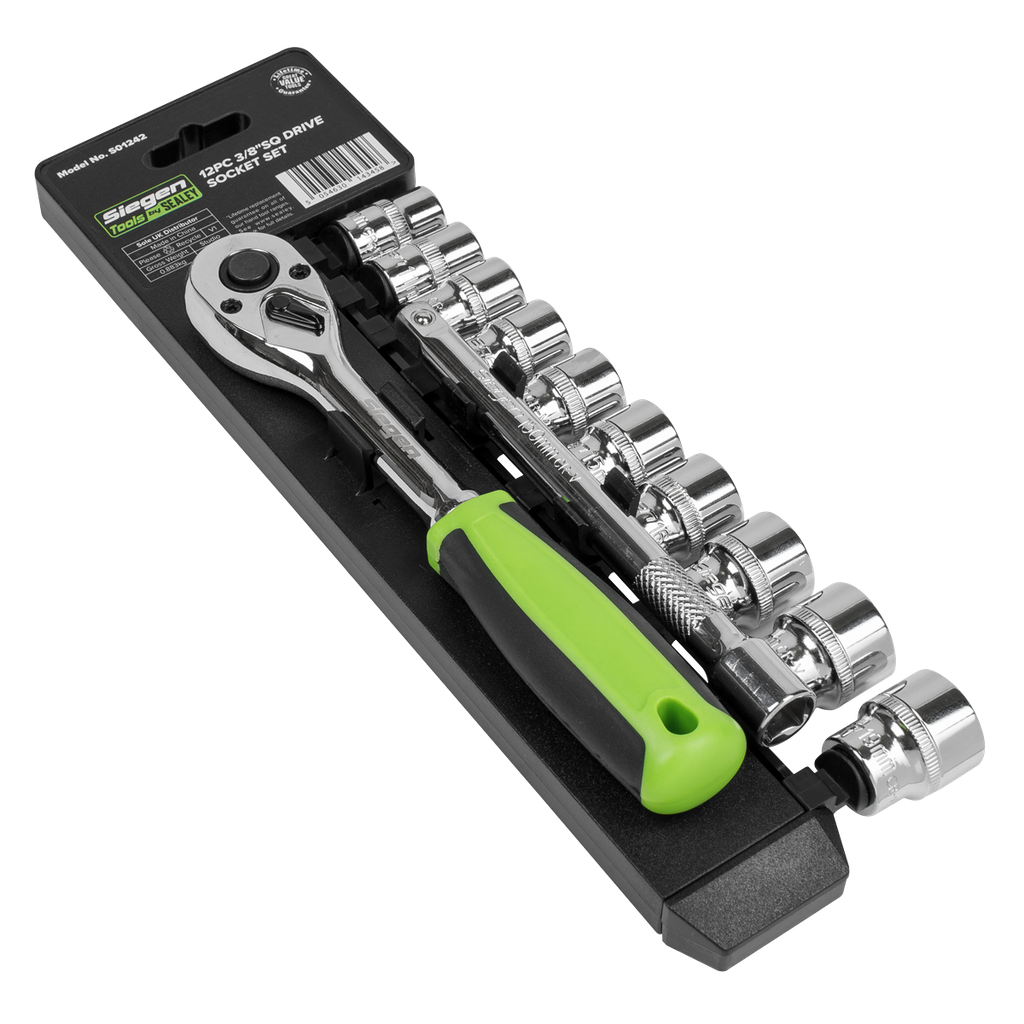 Siegen Socket Set 3/8"Sq Drive 12pc