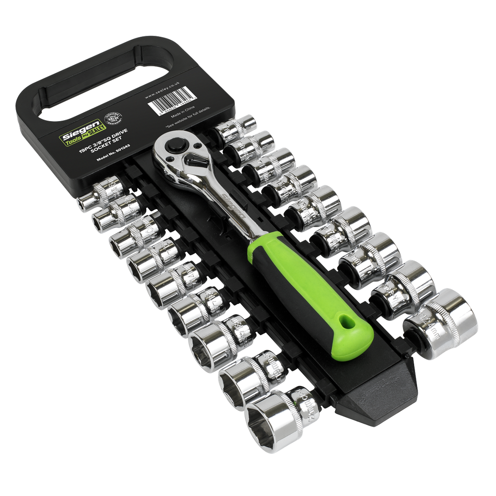 Siegen Socket Set 3/8"Sq Drive 19pc