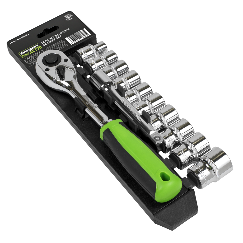 Siegen Socket Set 1/2"Sq Drive 12pc