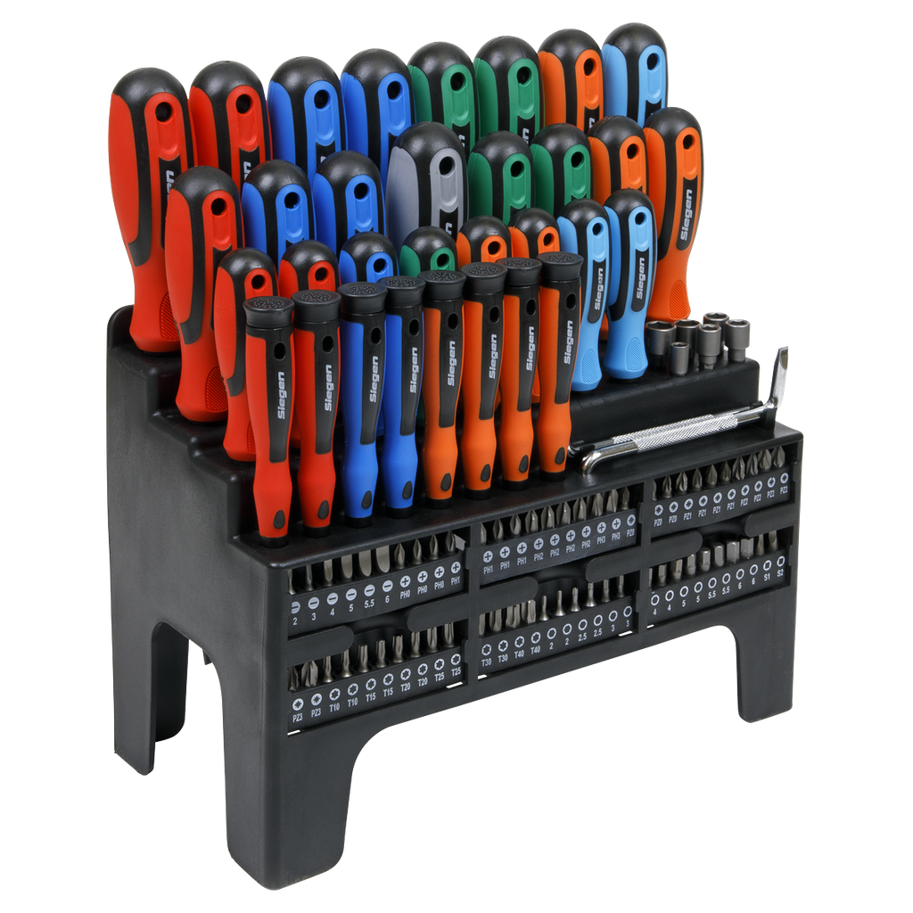 Sealey Siegen Screwdriver, Bit & Nut Driver Set 100pc