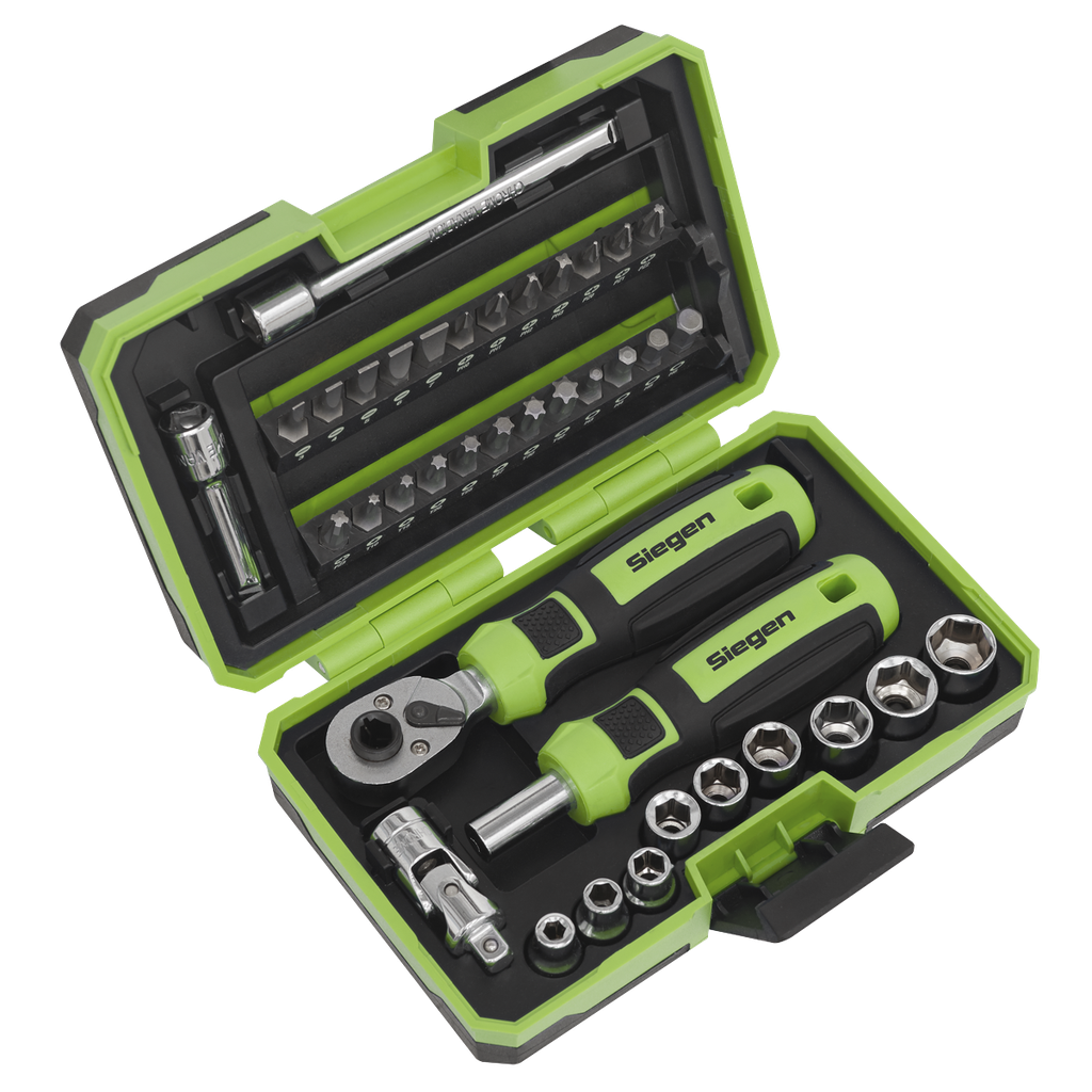 Sealey Siegen Socket & Bit Set 1/4"Sq Drive 38pc