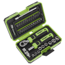 Siegen Socket & Bit Set 1/4"Sq Drive 38pc