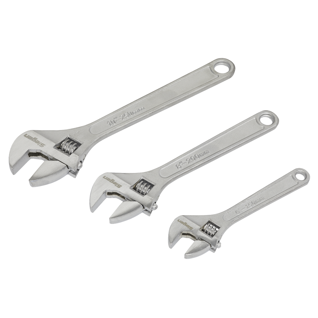 Sealey Siegen Adjustable Wrench Set 3pc