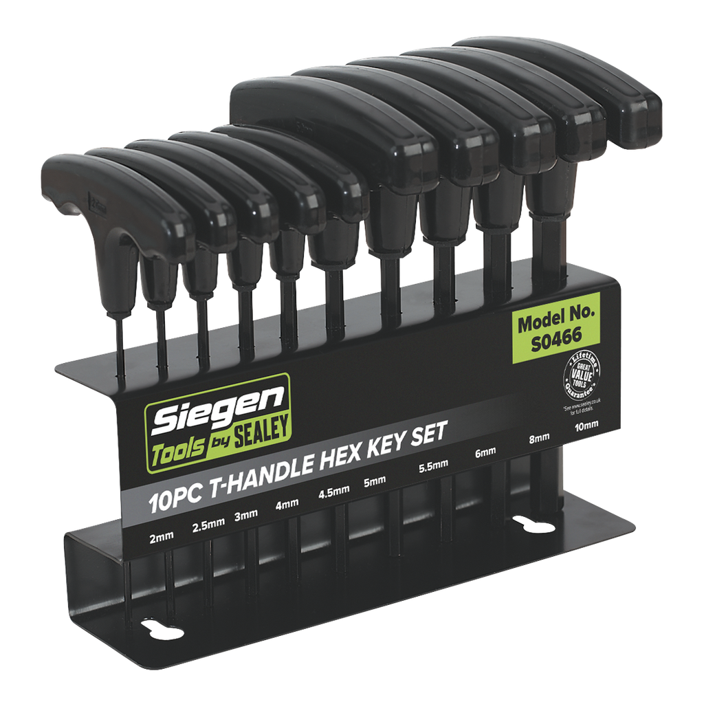 Siegen T-Handle Hex Key Set 10pc