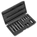 Sealey Siegen Spline Bit & Holder Set 3/8"Sq Drive 11pc
