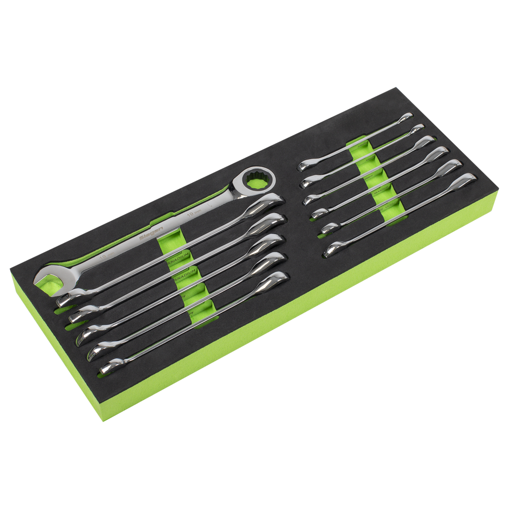 Sealey Siegen Ratchet Combination Spanner Set 12pc