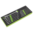 Siegen Flexi-Head Combination Ratchet Spanner Set 12pc