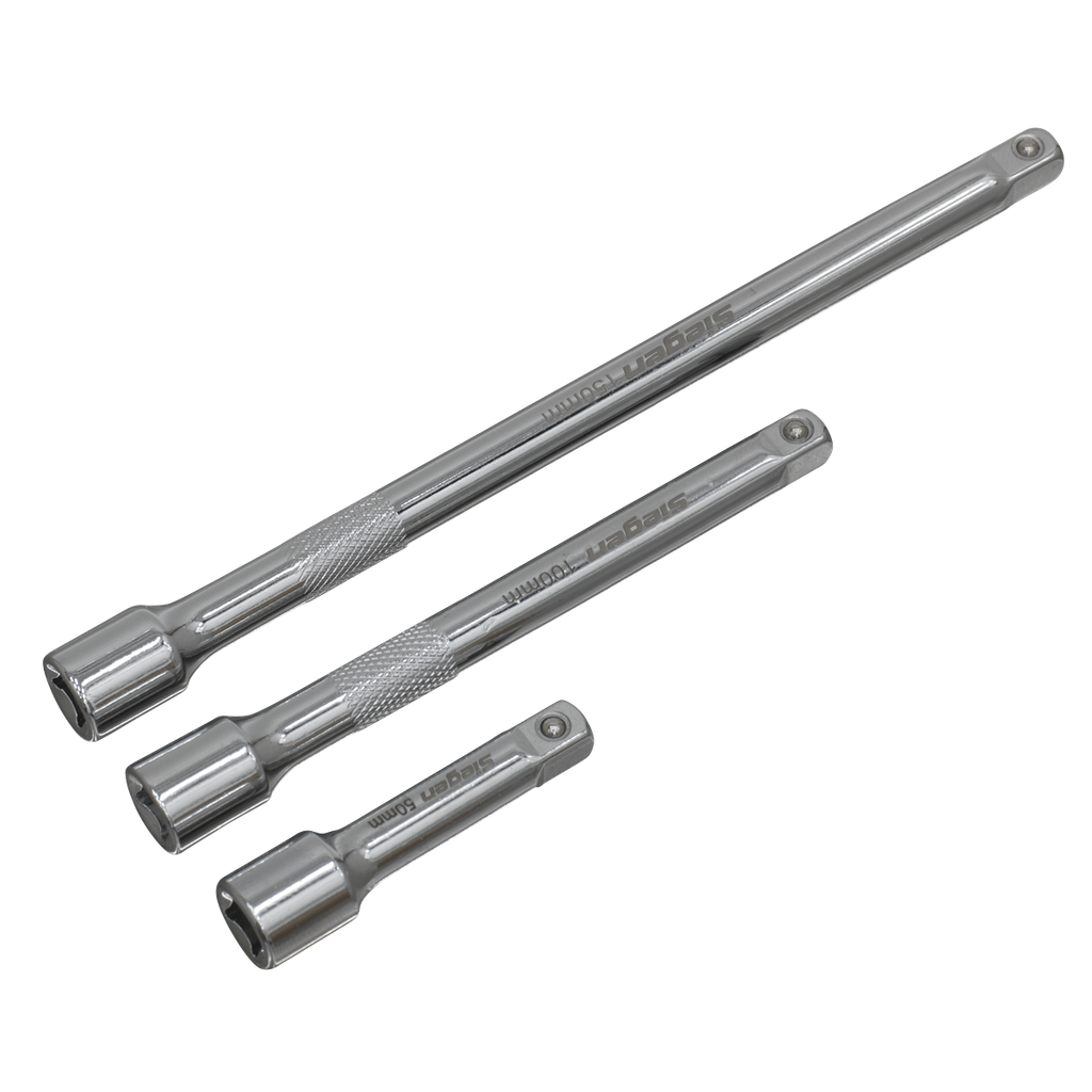 Siegen Extension Bar Set 1/4"Sq Drive 3pc