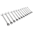 Siegen Reversible Combination Ratchet Spanner Set 12pc