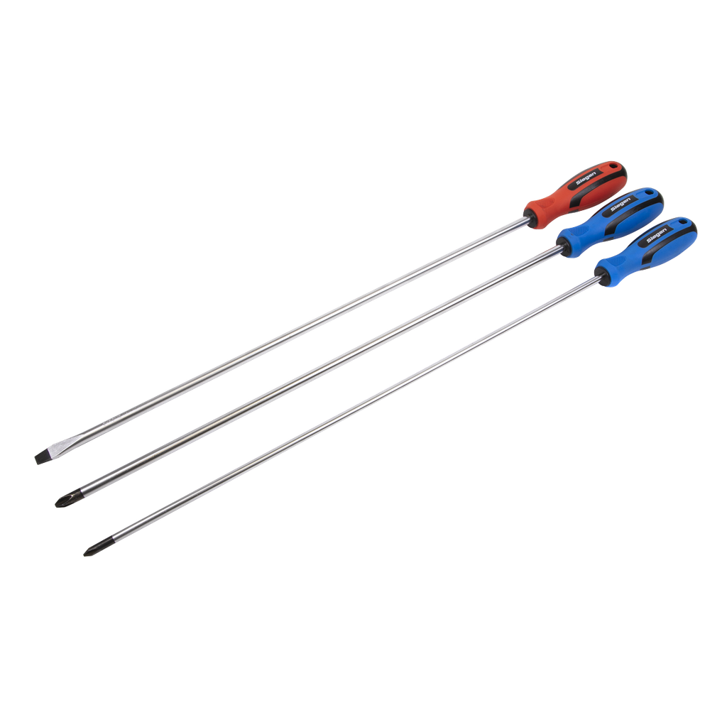 Sealey Siegen Extra-Long Screwdriver Set 3pc