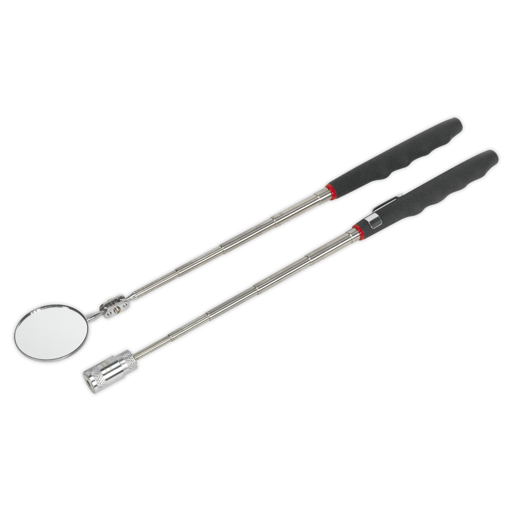 Sealey Siegen Telescopic Magnetic LED Pick-Up Tool & Inspection Mirror Set 2pc
