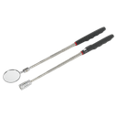 Sealey Siegen Telescopic Magnetic LED Pick-Up Tool & Inspection Mirror Set 2pc