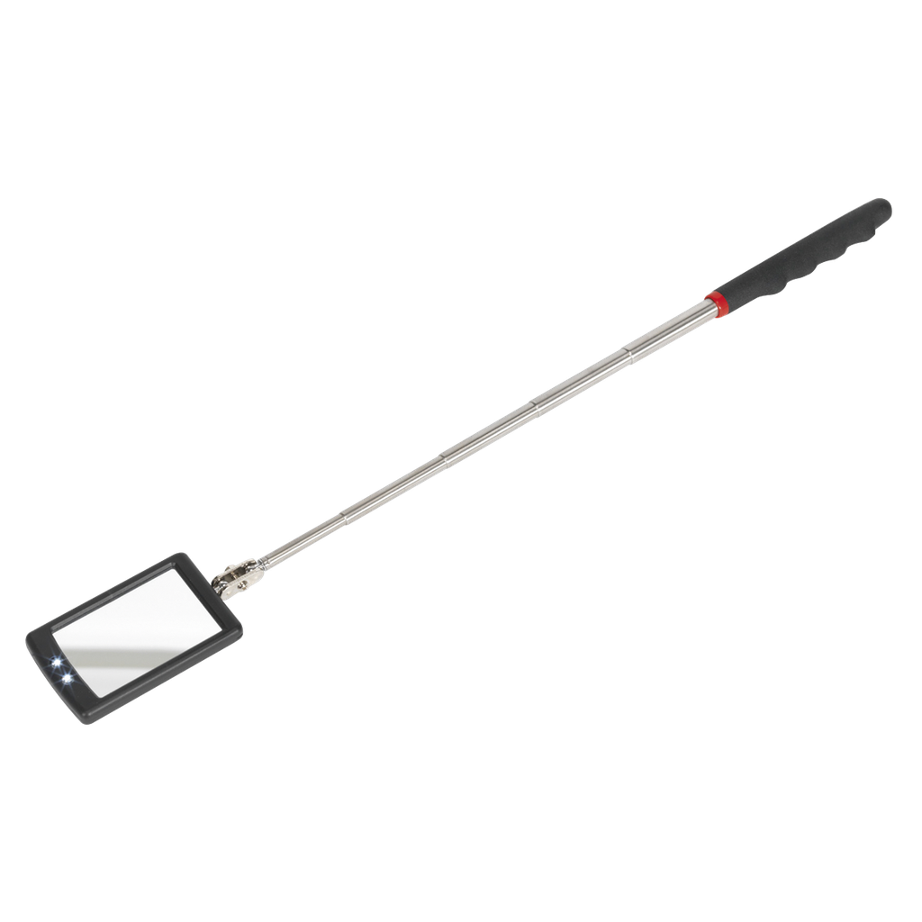 Siegen Telescopic Inspection Mirror with 2 LEDs 52 x 83mm