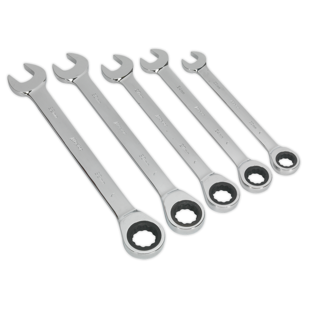 Sealey Siegen Combination Ratchet Spanner Set 5pc