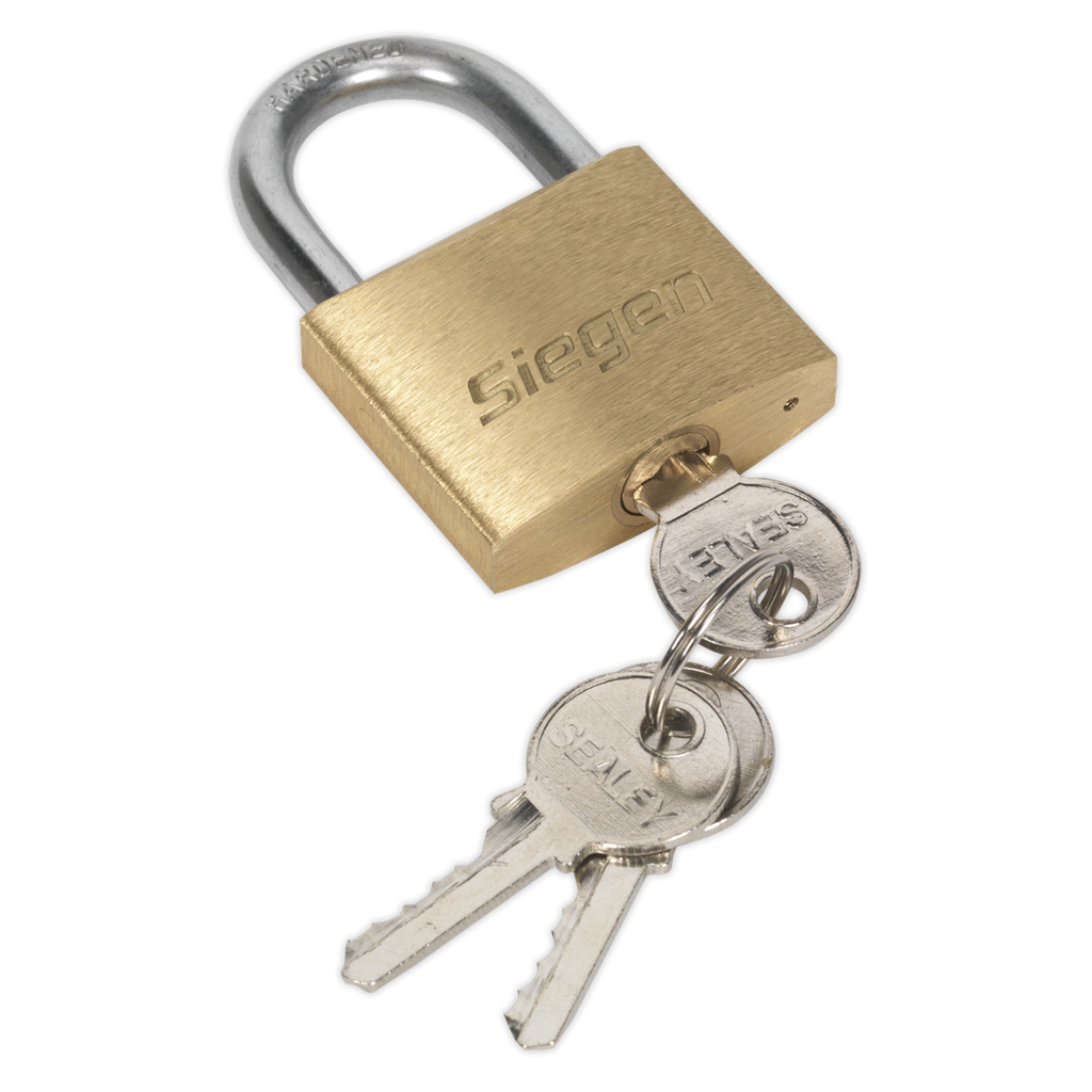 Sealey Siegen Brass Body Padlock with Brass Cylinder 40mm