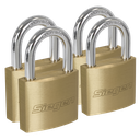 Siegen Brass Body Padlock with Brass Cylinder Keyed Alike - Pack of 4