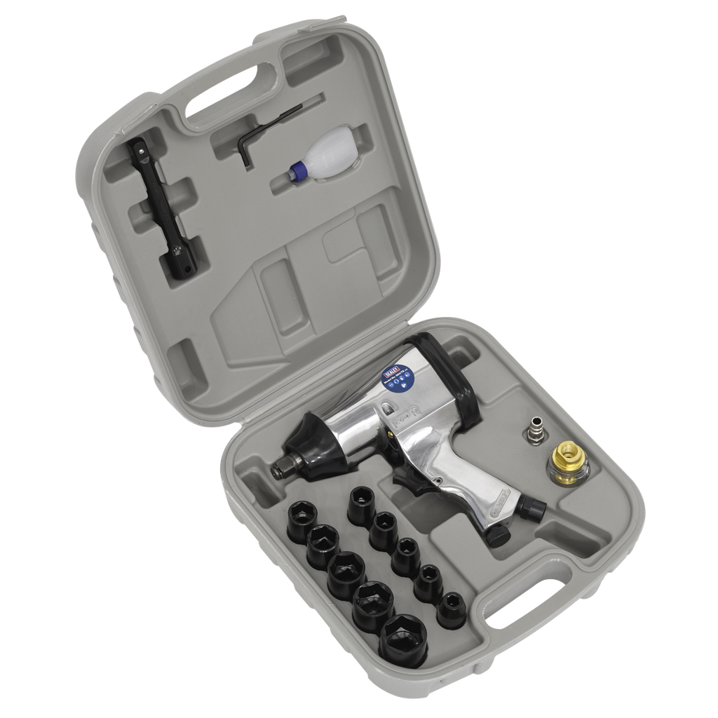 Sealey Air Impact Wrench Kit with Sockets 1/2"Sq Drive