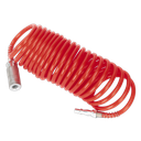 Sealey PE Coiled Air Hose with Couplings 5m x 5mm