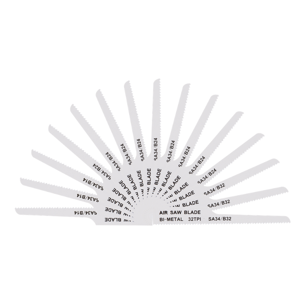 Sealey 141mm HSS Mixed Air Saw Blades - Pack of 15