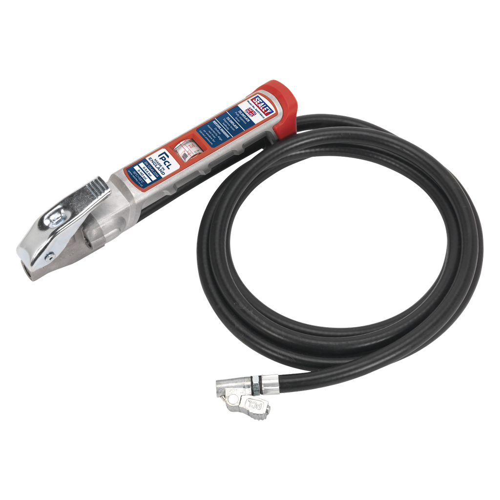 PCL Professional Tyre Inflator with 2.5m Hose & Clip-On Connector