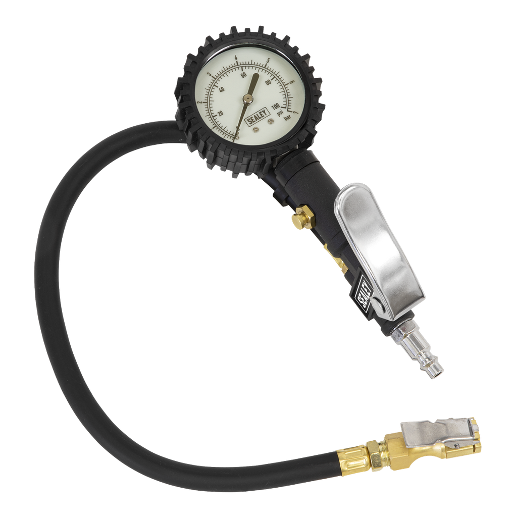 Sealey Tyre Inflator with Clip-On Connector