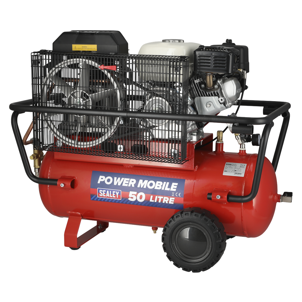 Sealey 50L Belt Drive Air Compressor with Petrol Engine 5.5hp