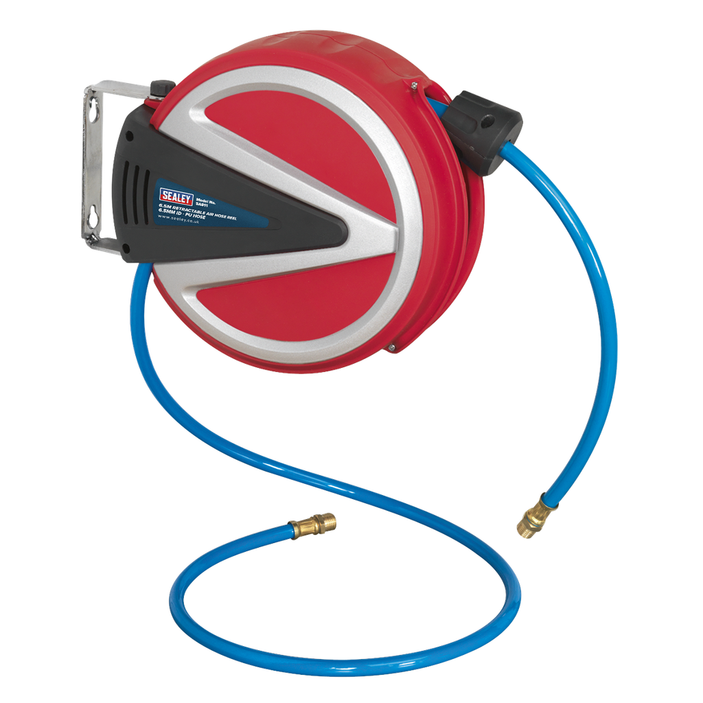Sealey 6.5m Retractable PU Air Hose Reel 6.5mm ID